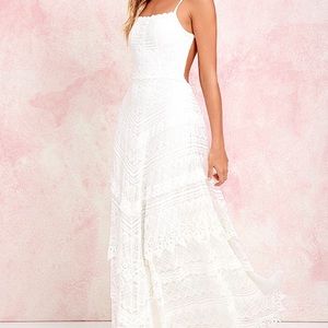 Lulu’s Beneath the Garden Arbor Lace Maxi Dress